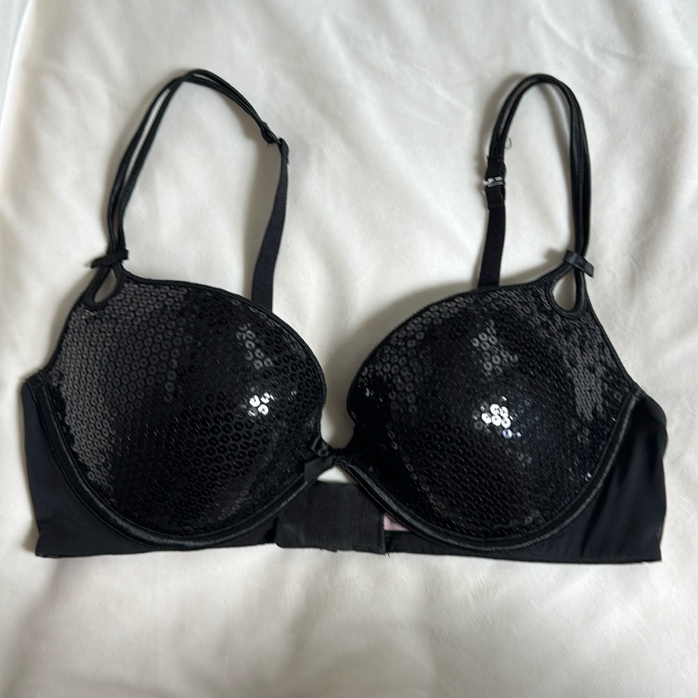 Victoria's Secret Black Sequin Bra